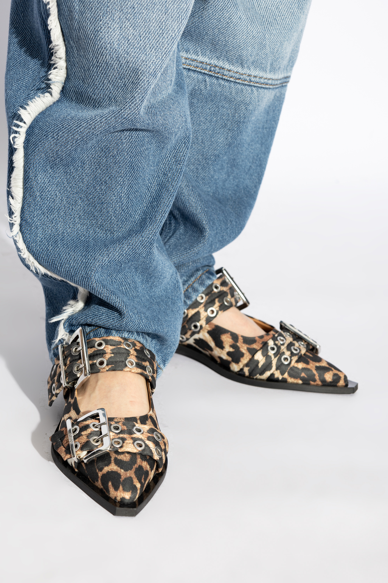 GANNI ヒョウ柄サンタル S29364926 943 Ganni Shoes with animal print | Women's Shoes | Vitkac